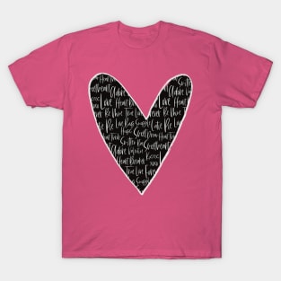 Valentines Day Heart Word Art T-Shirt